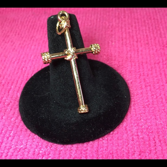 Golden Cross with rope ties pendant - Picture 3 of 5